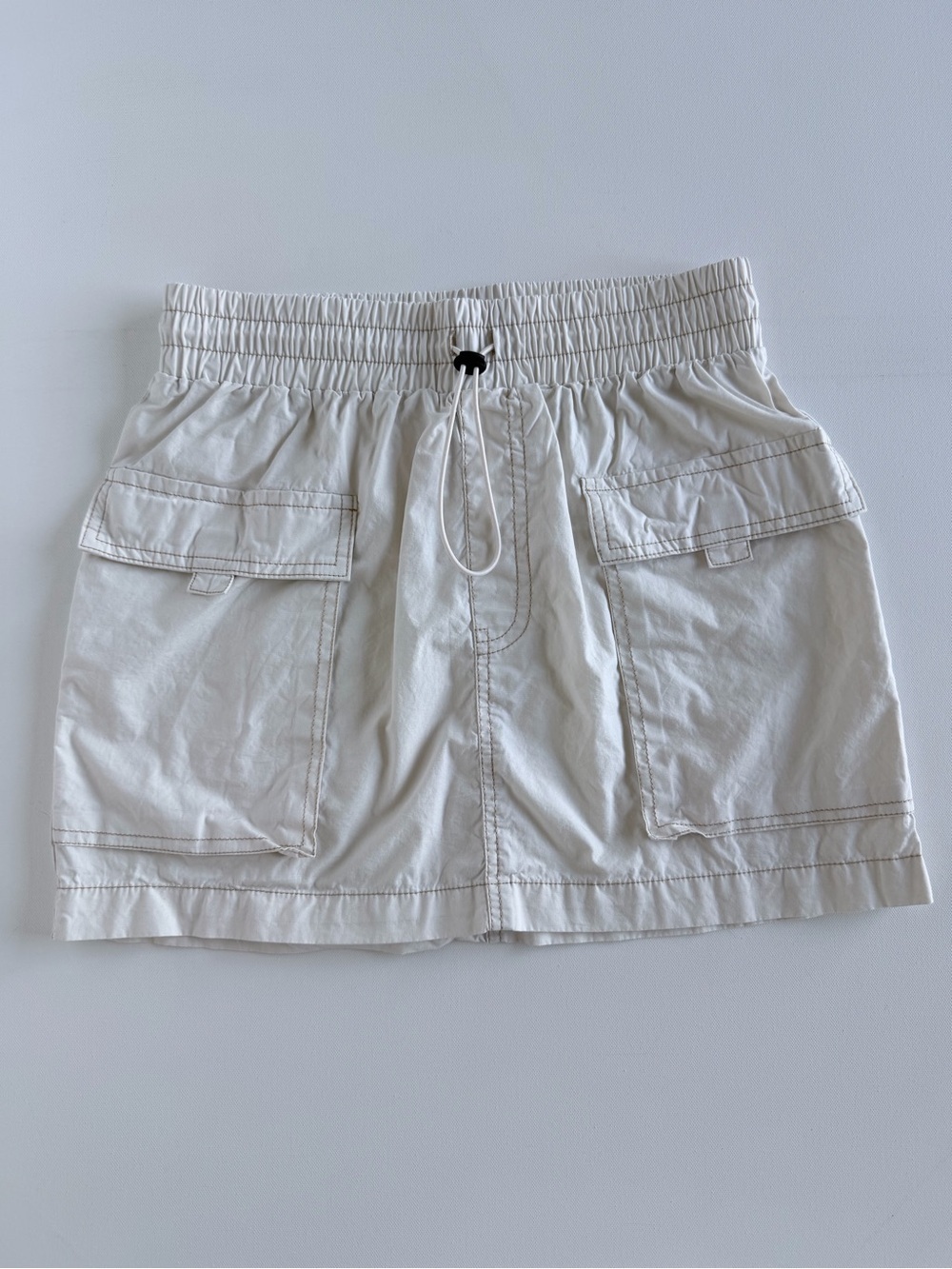 Wild Fable White Cotton Cargo Mini Skirt Utility Drawstring XS